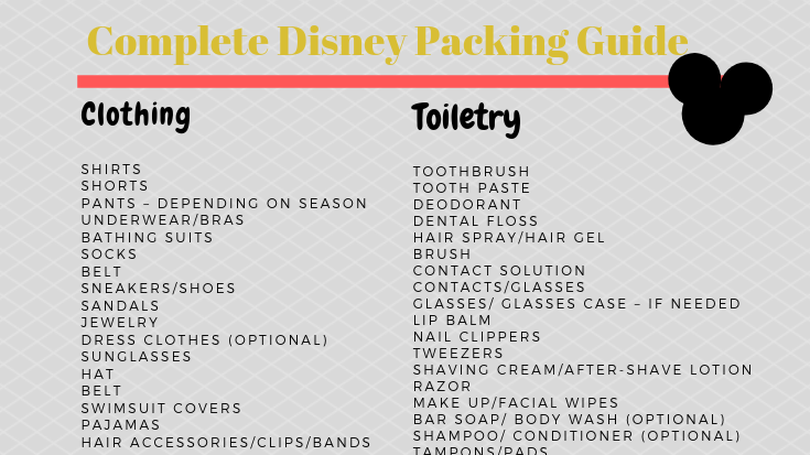 Complete Disney Packing Guide!